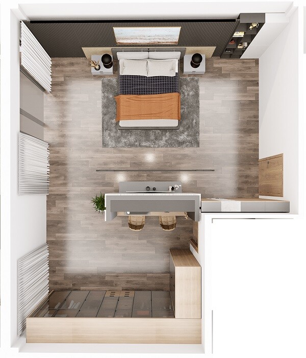 Lưu ý khi thiết kế nội thất chung cư 50m2